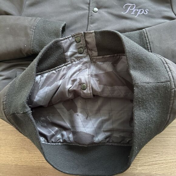 PRPS Reversible Embroidered Bomber Jacket Black Mens L $278 - Picture 6 of 12